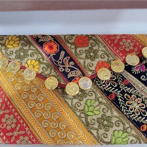 Upcycled vintage fabric clutch